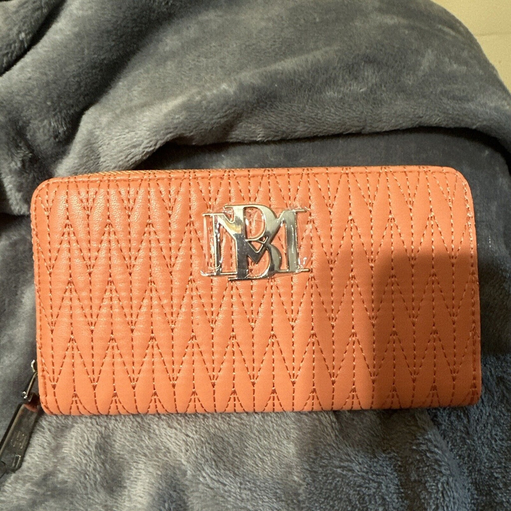 Badgley Mischka Vegan Leather Coral Wallet with Braided Quilting (MSRP $49) NWT